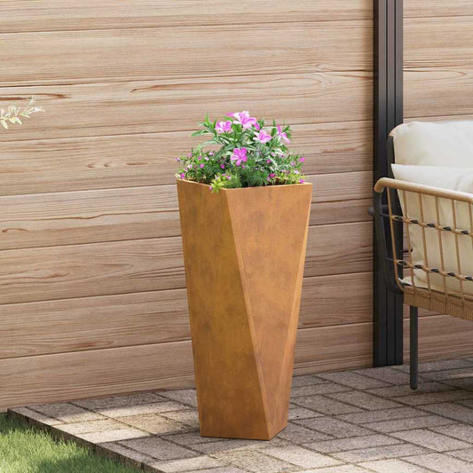 vidaXL Γλάστρα Σκ rusty 30 x 30 x 75 εκ Ατσάλι Σκληρυθέν στον Αέρα