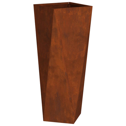 vidaXL Γλάστρα Σκ rusty 30 x 30 x 75 εκ Ατσάλι Σκληρυθέν στον Αέρα