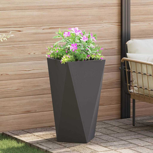 vidaXL Γλάστρα Μαύρο 40 x 40 x 75 cm Ατσάλι
