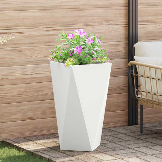 vidaXL Γλάστρα Λευκό 40 x 40 x 75 cm Ατσάλι