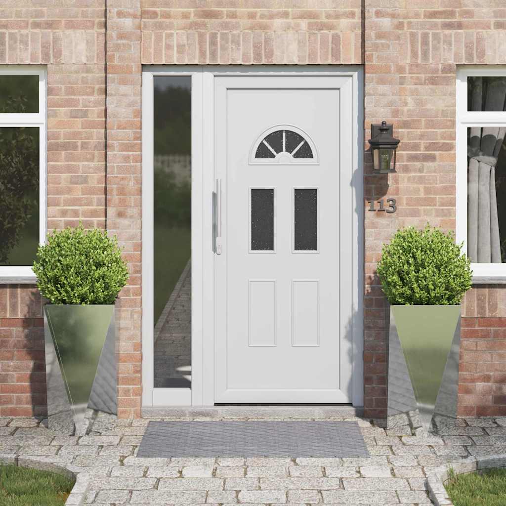 vidaXL Γλάστρα 2 pcs Ασημί 40 x 40 x 75 cm Επικαλυμμένος Χάλυβας