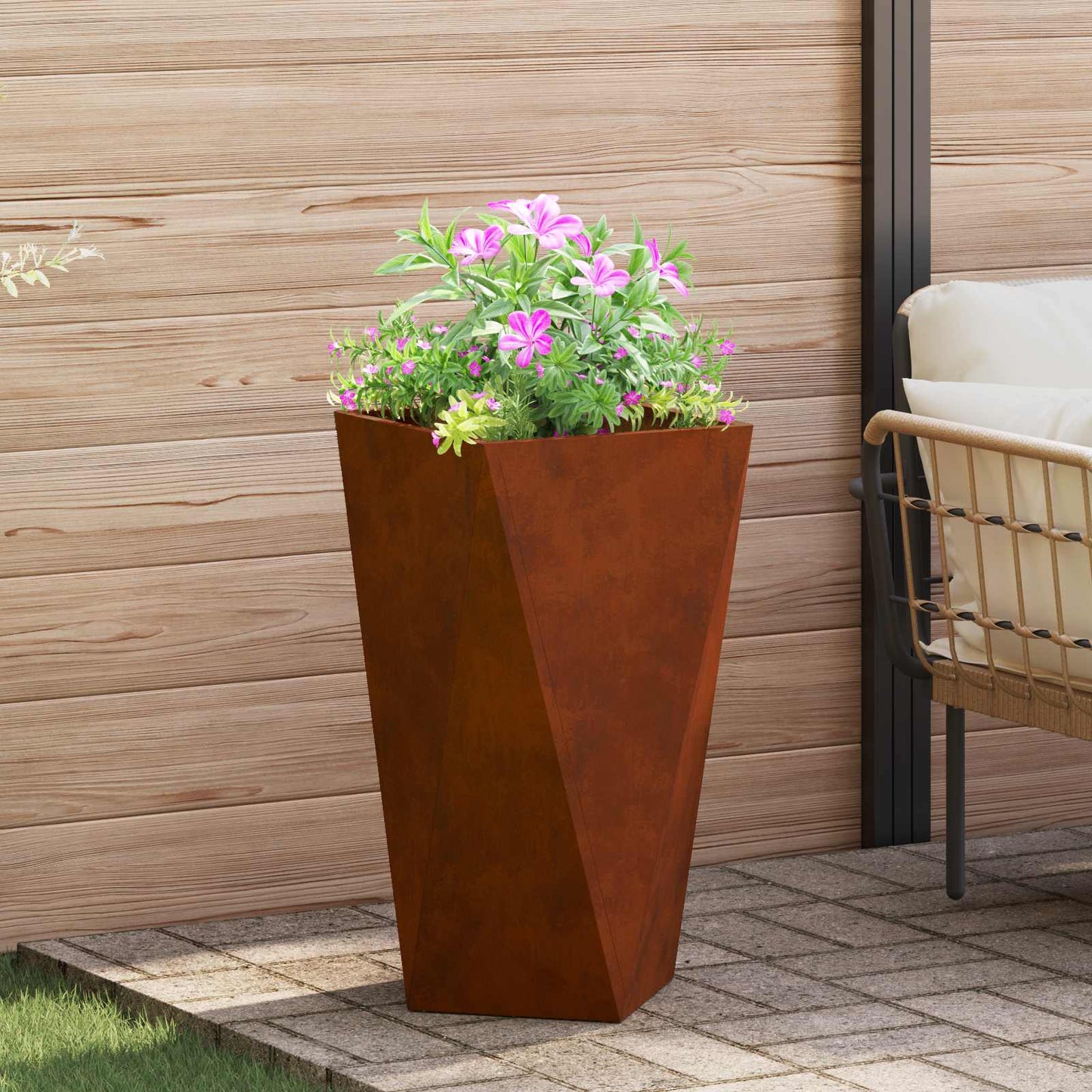 vidaXL Γλάστρα 2 pcs Σκ rusty 40 x 40 x 75 cm