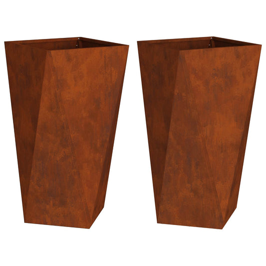 vidaXL Γλάστρα 2 pcs Σκ rusty 40 x 40 x 75 cm