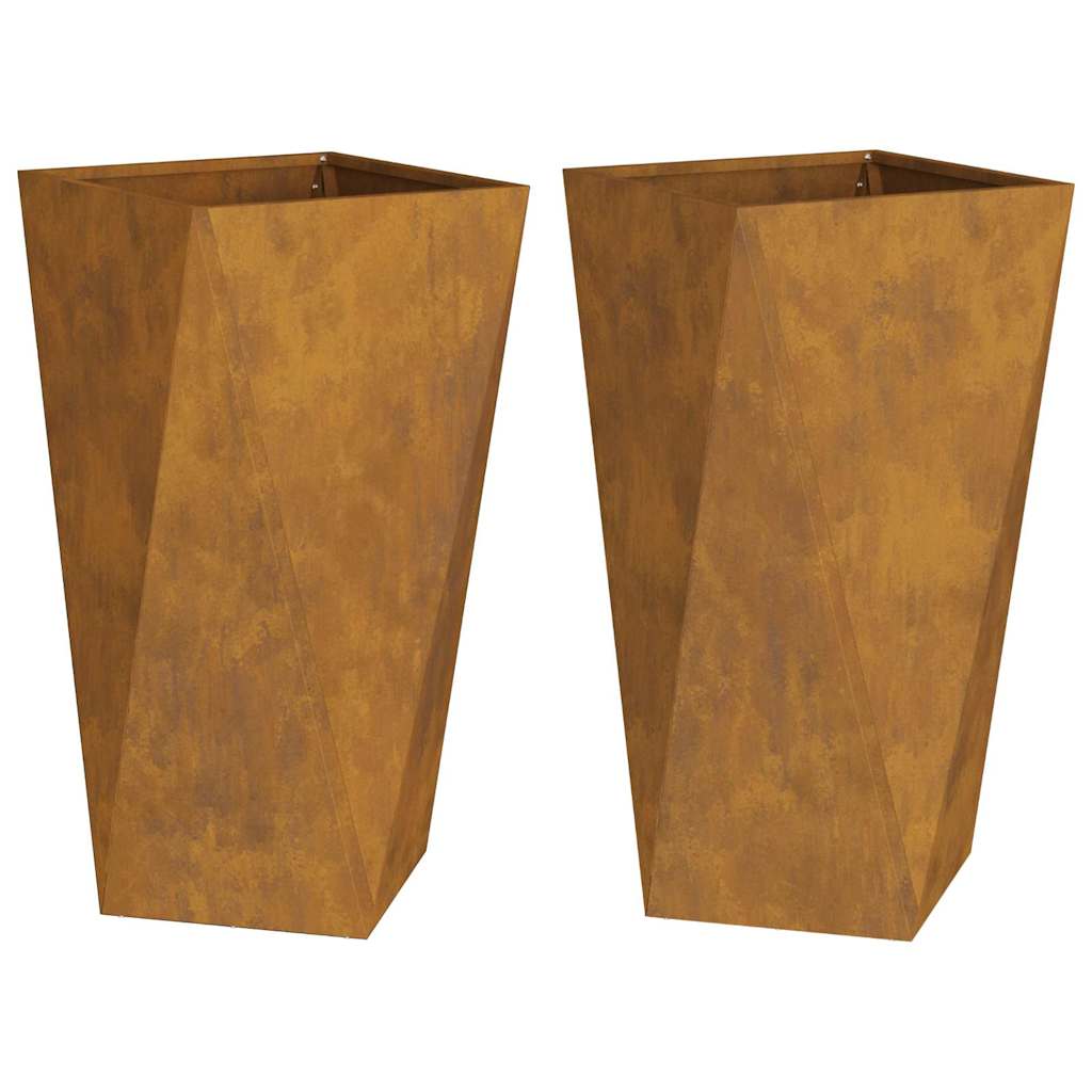 vidaXL Γλάστρα 2 pcs Σκ rusty 40 x 40 x 75 cm