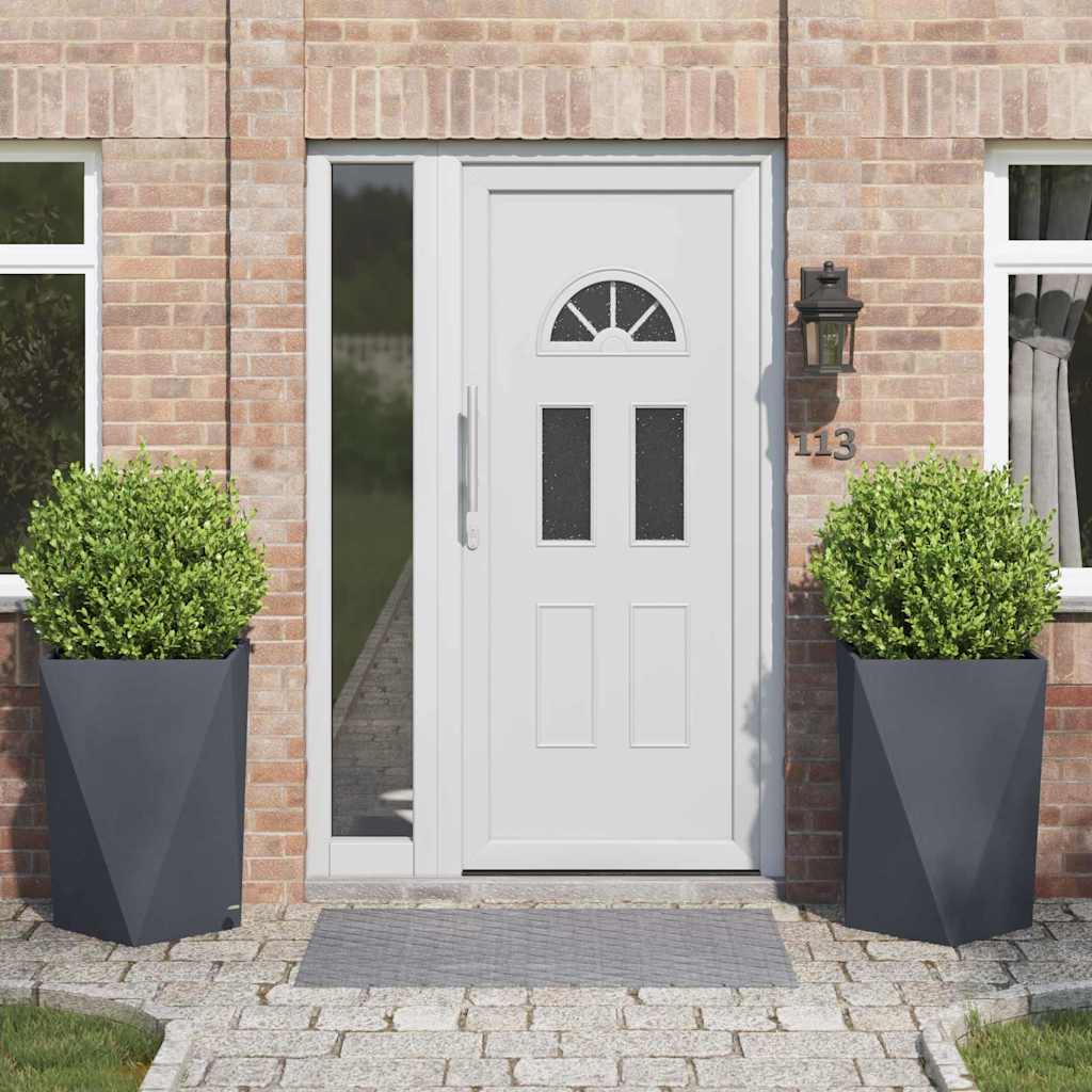 vidaXL Γλάστρα 2 pcs Ανθρακί 50 x 50 x 75 cm Ατσάλι