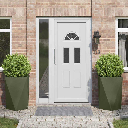 vidaXL Γλάστρα 2 pcs Ελιά Πράσινη 50 x 50 x 75 cm Ατσάλι