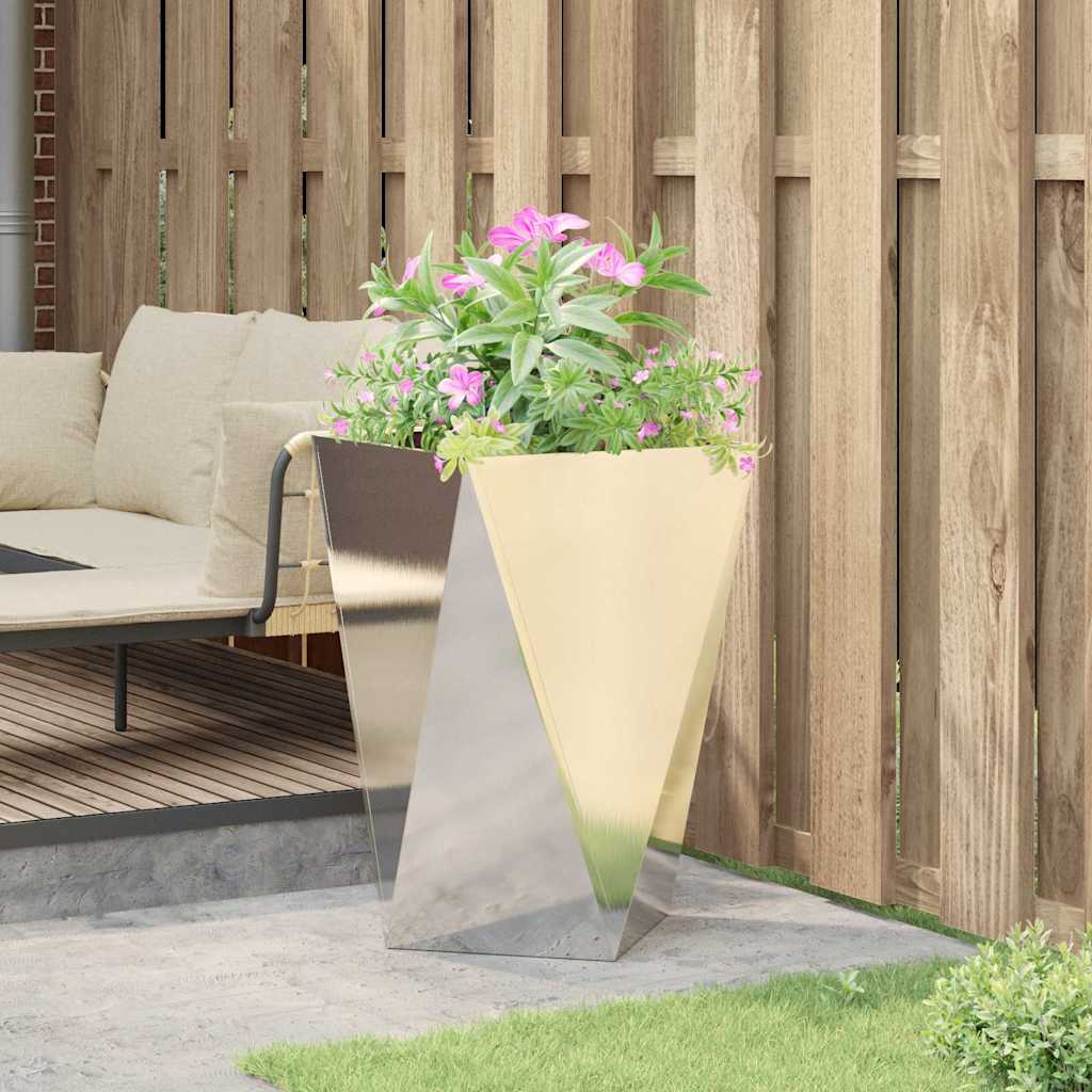 vidaXL Γλάστρα Ασημί 50 x 50 x 75 cm Ανοξείδωτο ατσάλι