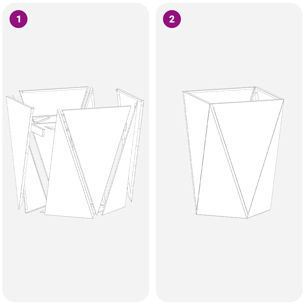 vidaXL Γλάστρα 2 pcs Ασημί 50 x 50 x 75 cm Επικαλυμμένος Χάλυβας
