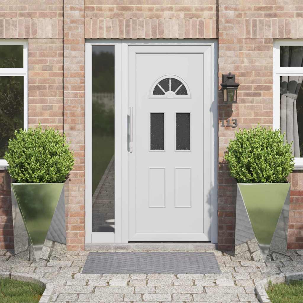 vidaXL Γλάστρα 2 pcs Ασημί 50 x 50 x 75 cm Επικαλυμμένος Χάλυβας