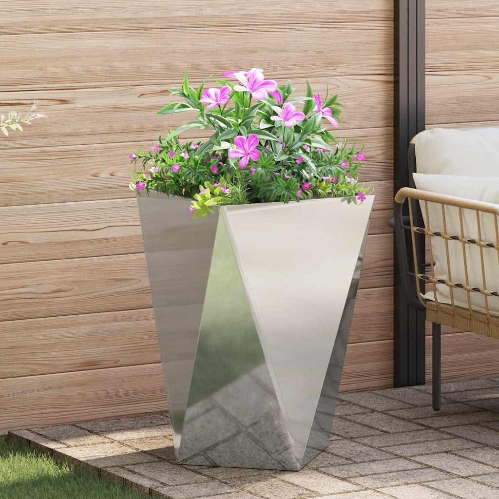 vidaXL Γλάστρα 2 pcs Ασημί 50 x 50 x 75 cm Επικαλυμμένος Χάλυβας