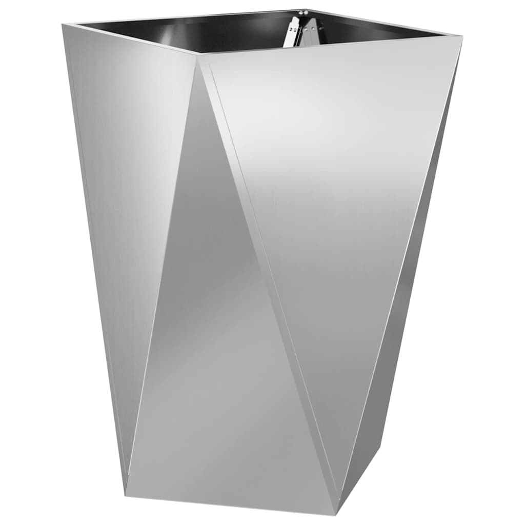 vidaXL Γλάστρα 2 pcs Ασημί 50 x 50 x 75 cm Επικαλυμμένος Χάλυβας