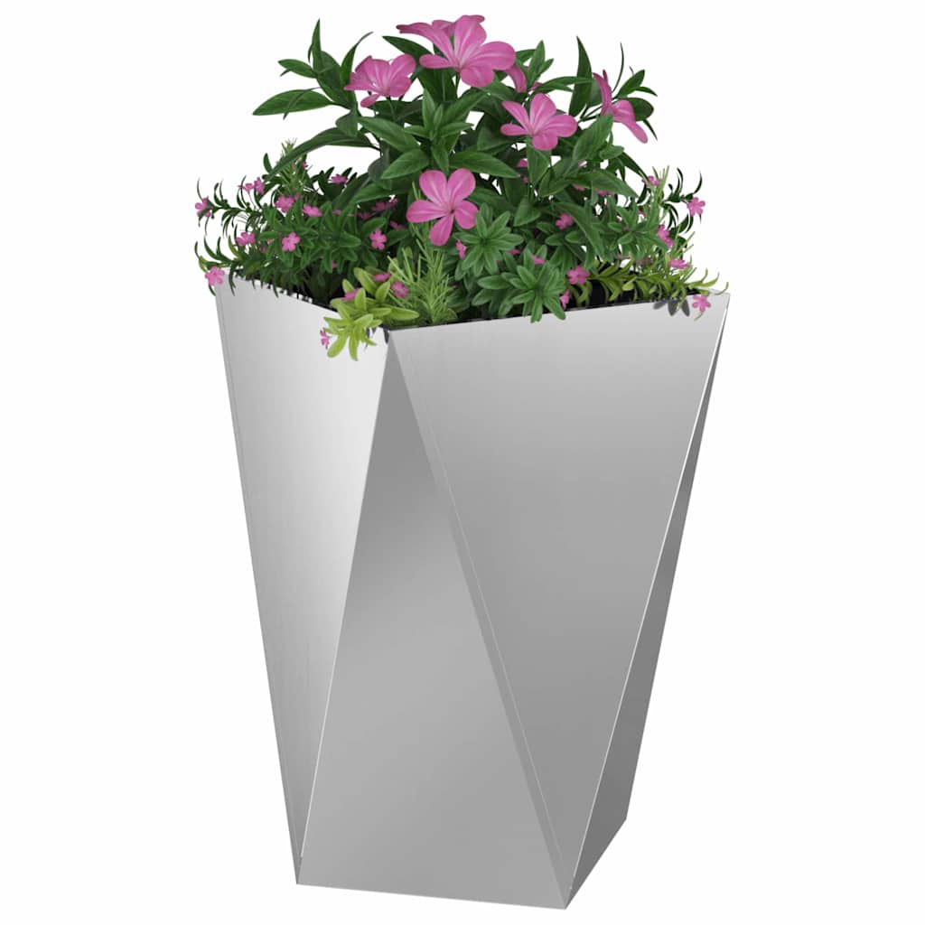 vidaXL Γλάστρα 2 pcs Ασημί 50 x 50 x 75 cm Επικαλυμμένος Χάλυβας
