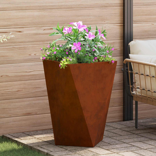 vidaXL Γλάστρα Σκ rusty 50 x 50 x 75 cm Ατσάλι Σκληρυθέν στον Αέρα