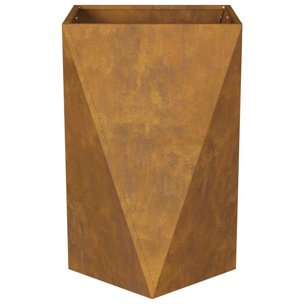 vidaXL Γλάστρα Σκ rusty 50 x 50 x 75 cm Ατσάλι Σκληρυθέν στον Αέρα