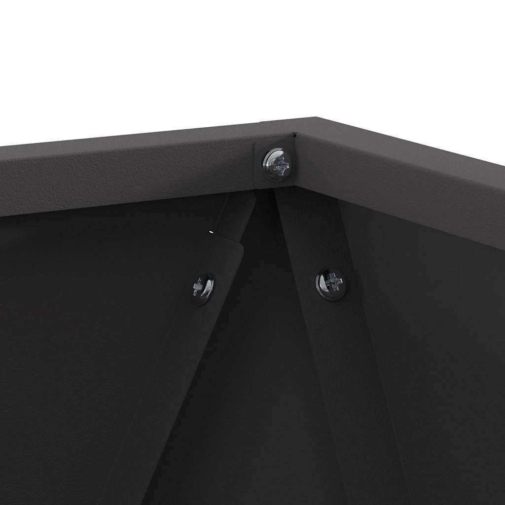 vidaXL Γλάστρα 2 pcs Μαύρο 30 x 30 x 30 cm Ατσάλι