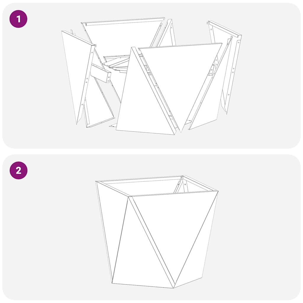 vidaXL Γλάστρα 2 pcs Ανθρακί 30 x 30 x 30 cm Ατσάλι