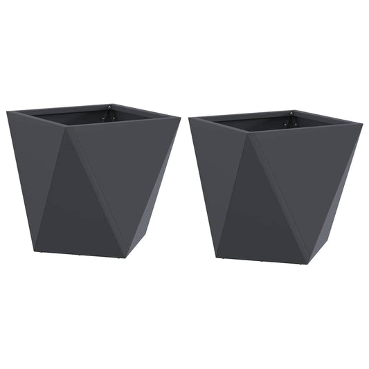 vidaXL Γλάστρα 2 pcs Ανθρακί 30 x 30 x 30 cm Ατσάλι