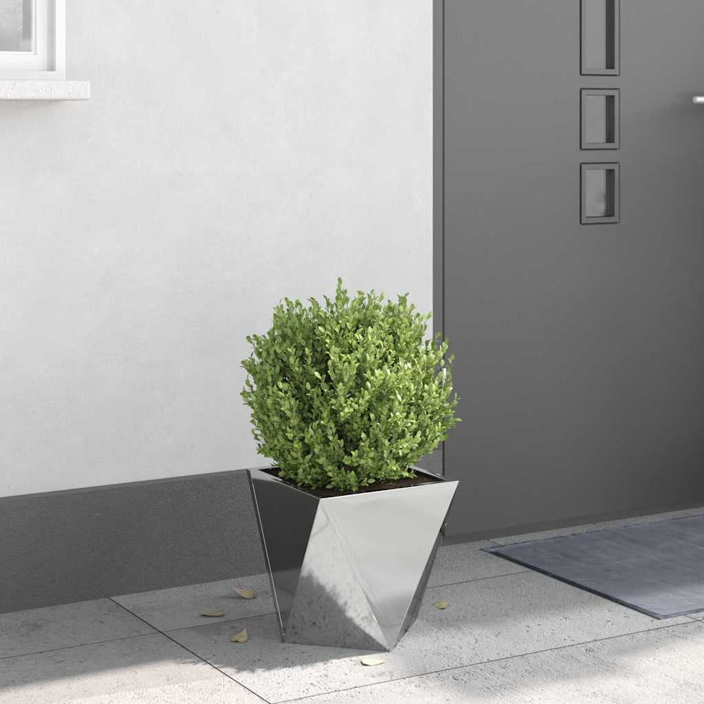vidaXL Γλάστρα Ασημί 30 x 30 x 30 cm Επικαλυμμένος Χάλυβας