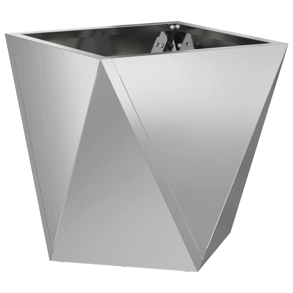vidaXL Γλάστρα 2 pcs Ασημί 30 x 30 x 30 cm Επικαλυμμένος Χάλυβας