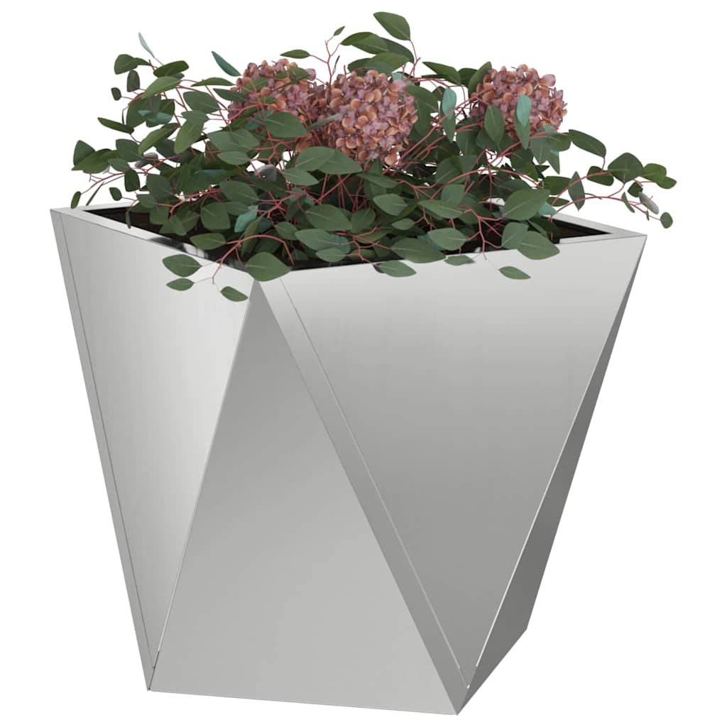 vidaXL Γλάστρα 2 pcs Ασημί 30 x 30 x 30 cm Επικαλυμμένος Χάλυβας