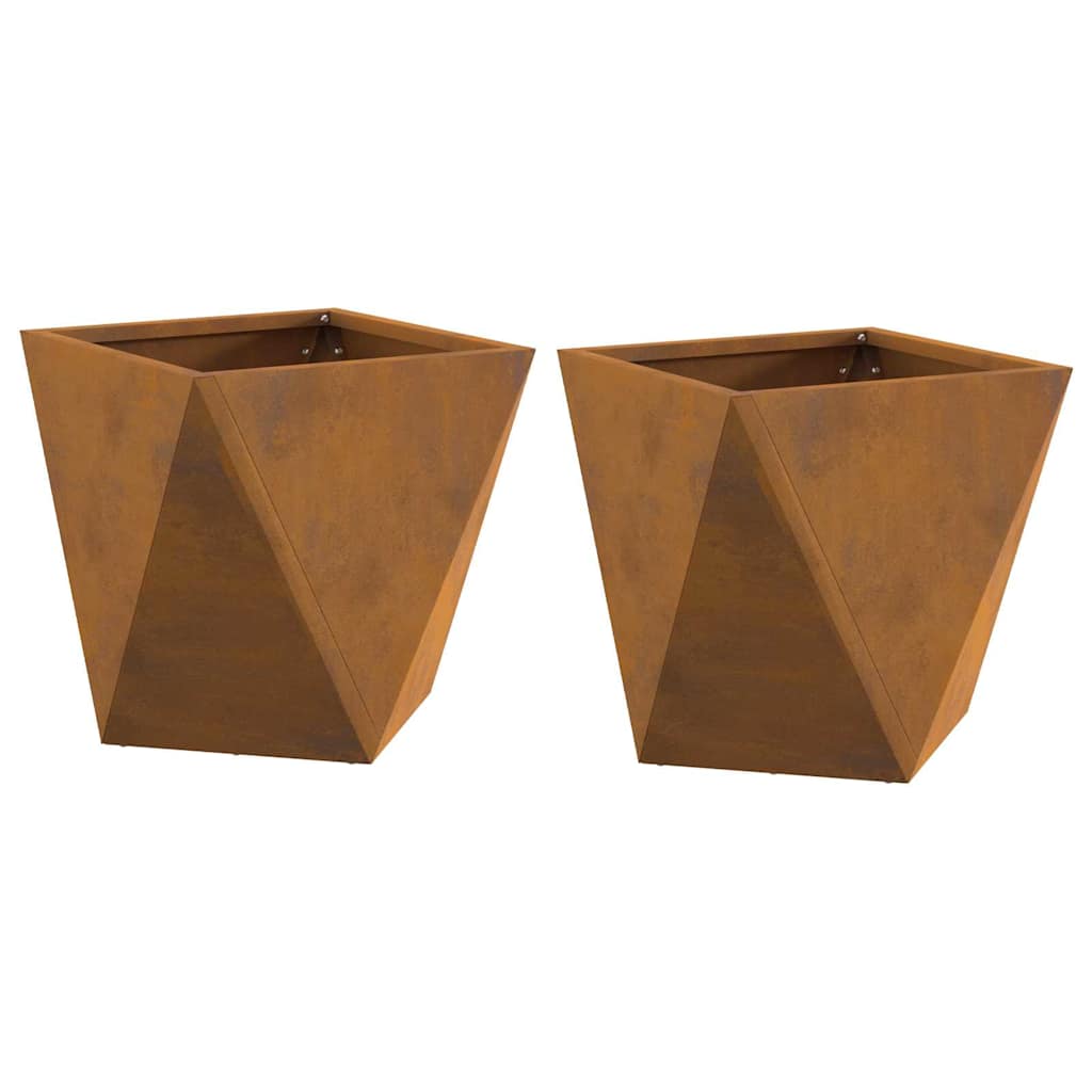 vidaXL Γλάστρα 2 pcs Σκ rusty 30 x 30 x 30 cm