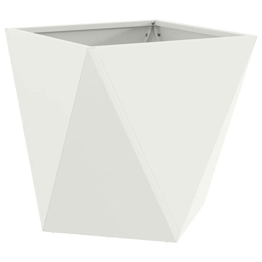 vidaXL Γλάστρα Λευκό 40 x 40 x 40 cm Ατσάλι
