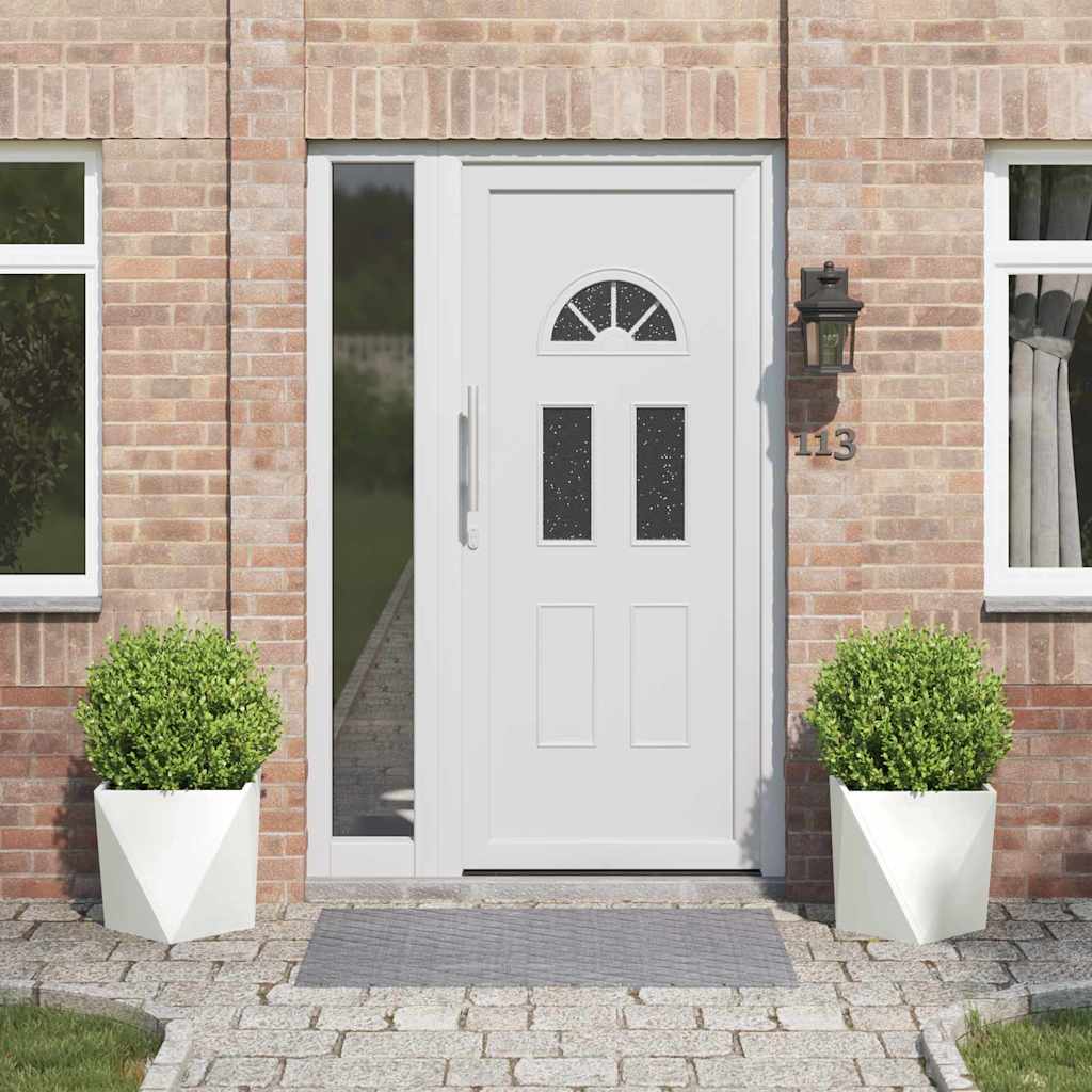 vidaXL Γλάστρα 2 pcs Λευκό 40 x 40 x 40 cm Ατσάλι