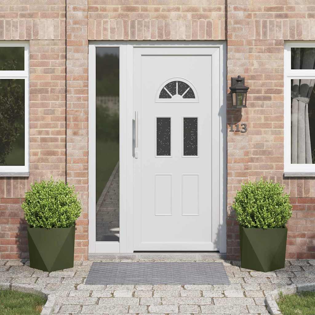 vidaXL Γλάστρα 2 pcs Ελιά Πράσινη 40 x 40 x 40 cm Ατσάλι