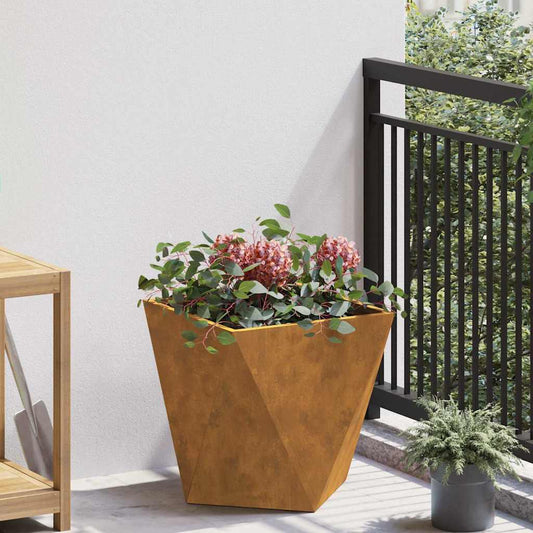 vidaXL Γλάστρα Σκ rusty 40 x 40 x 40 cm Ατσάλι Σκληρυθέν στον Αέρα