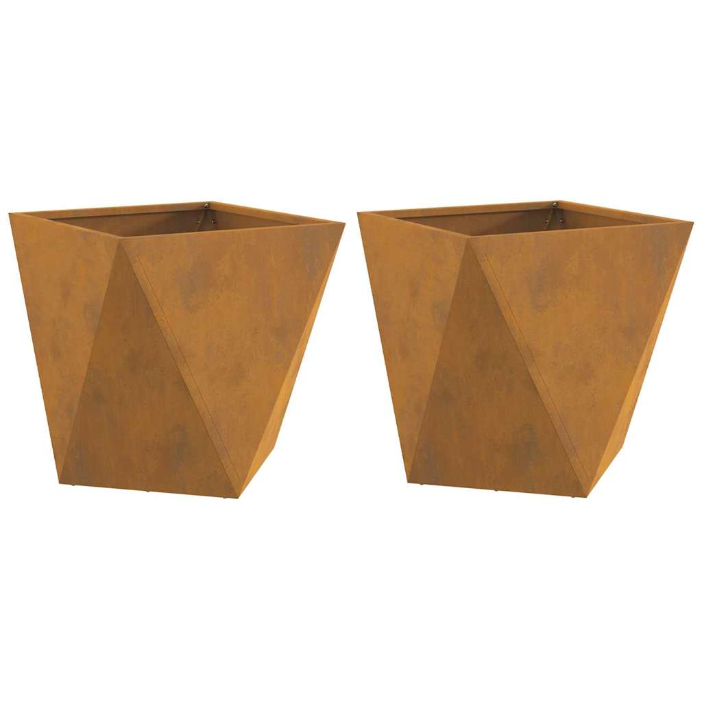 vidaXL Γλάστρα 2 pcs Σκ rusty 40 x 40 x 40 cm