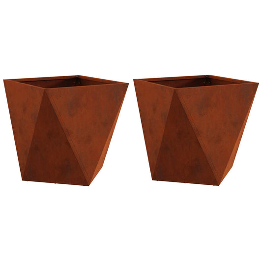 vidaXL Γλάστρα 2 pcs Σκ rusty 40 x 40 x 40 cm