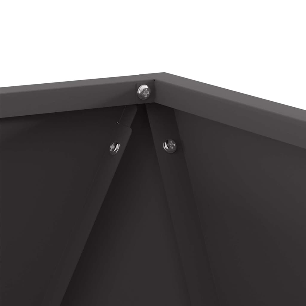 vidaXL Γλάστρα 2 pcs Μαύρο 50 x 50 x 50 cm Ατσάλι