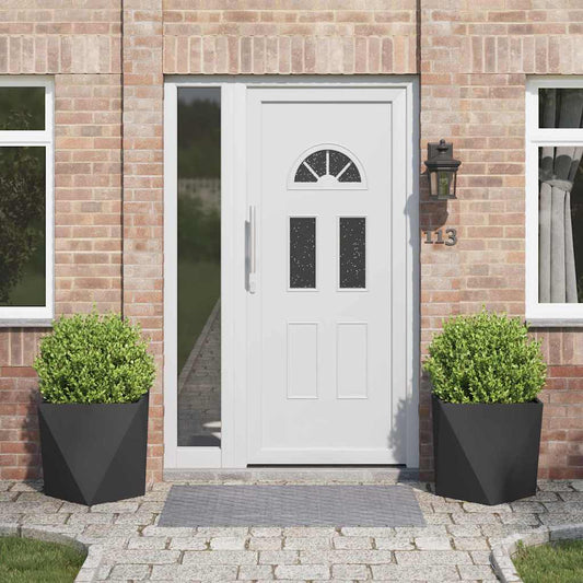 vidaXL Γλάστρα 2 pcs Μαύρο 50 x 50 x 50 cm Ατσάλι