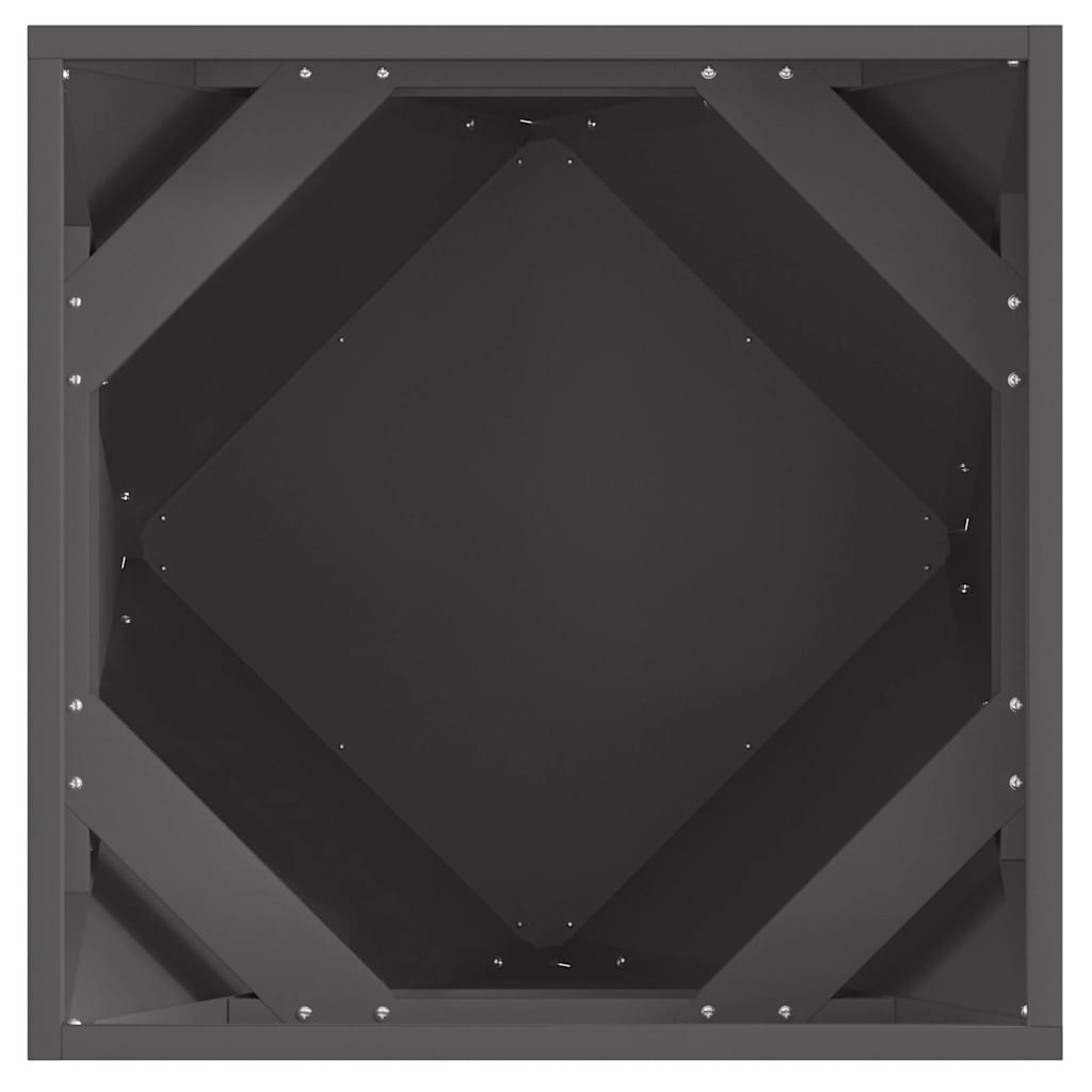 vidaXL Γλάστρα 2 pcs Μαύρο 50 x 50 x 50 cm Ατσάλι