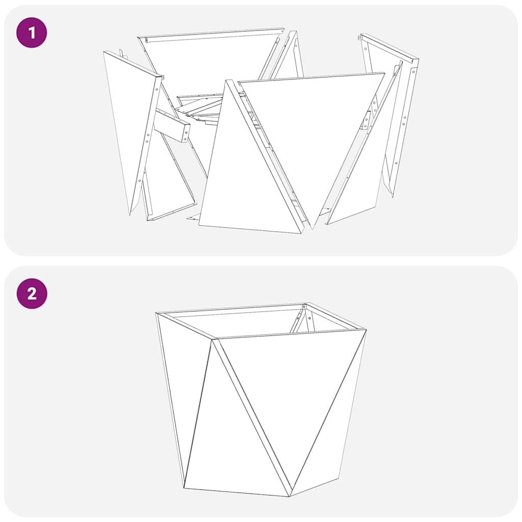 vidaXL Γλάστρα Λευκό 50 x 50 x 50 cm Ατσάλι