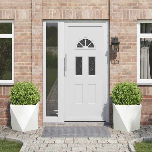 vidaXL Γλάστρα 2 pcs Λευκό 50 x 50 x 50 cm Ατσάλι