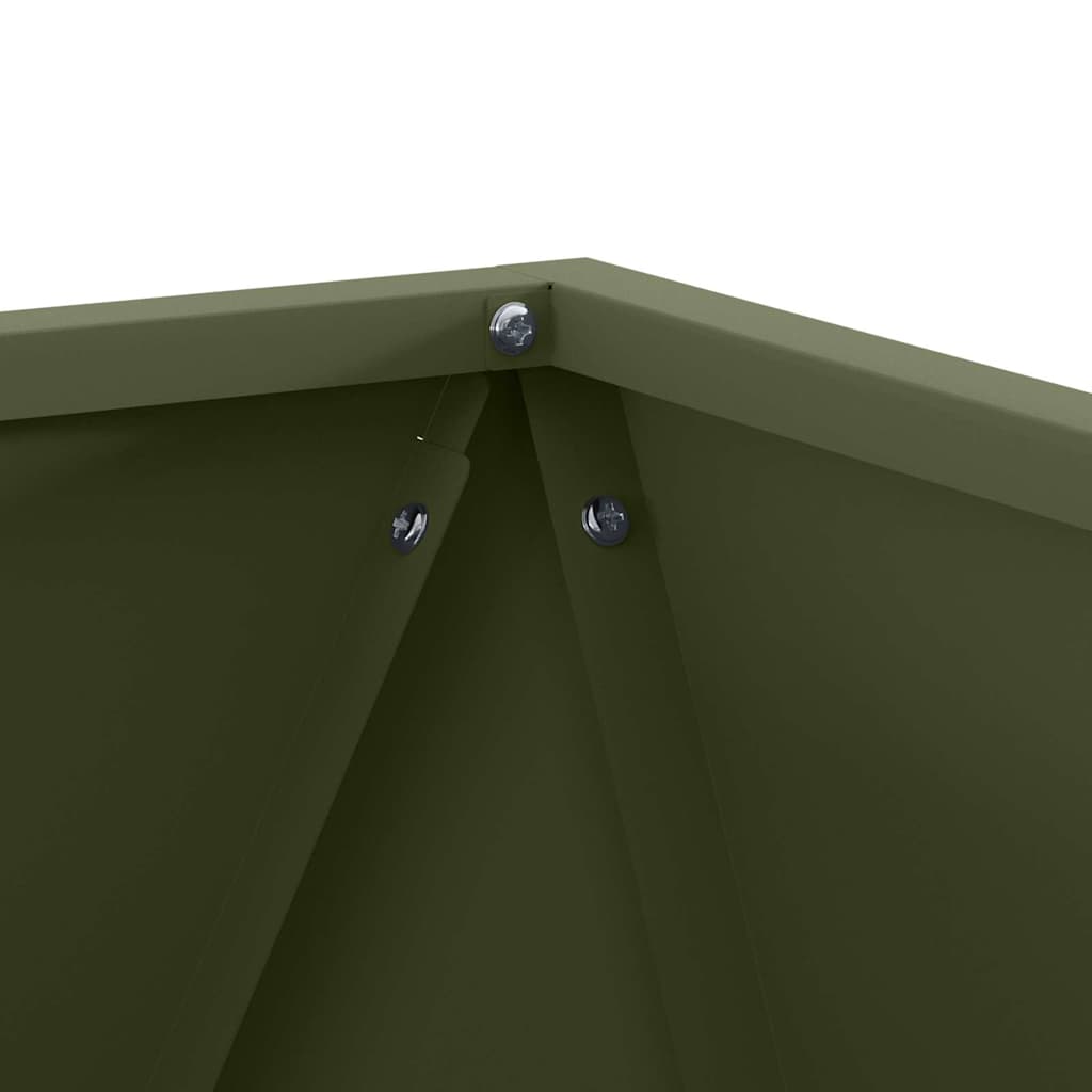 vidaXL Γλάστρα 2 pcs Ελιά Πράσινη 50 x 50 x 50 cm Ατσάλι