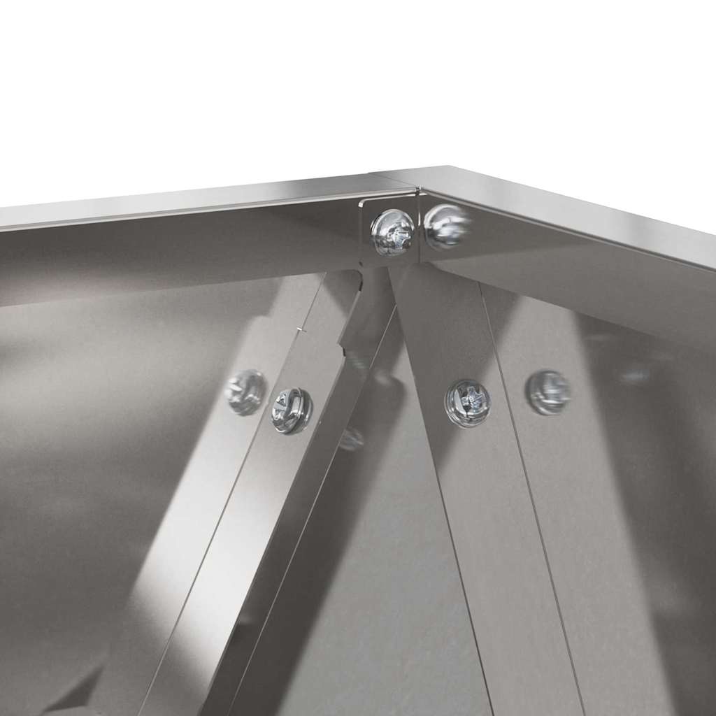 vidaXL Γλάστρα Ασημί 50 x 50 x 50 cm Ανοξείδωτο ατσάλι