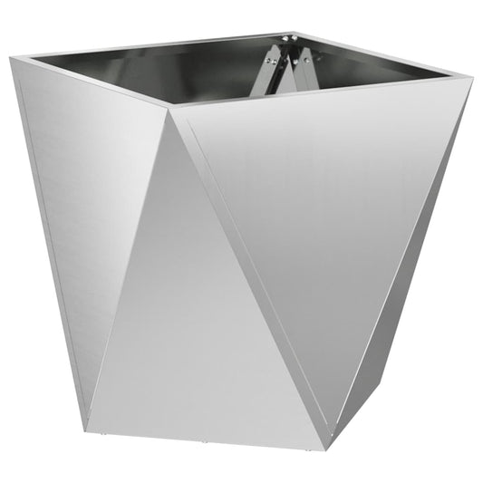 vidaXL Γλάστρα Ασημί 50 x 50 x 50 cm Επικαλυμμένος Χάλυβας
