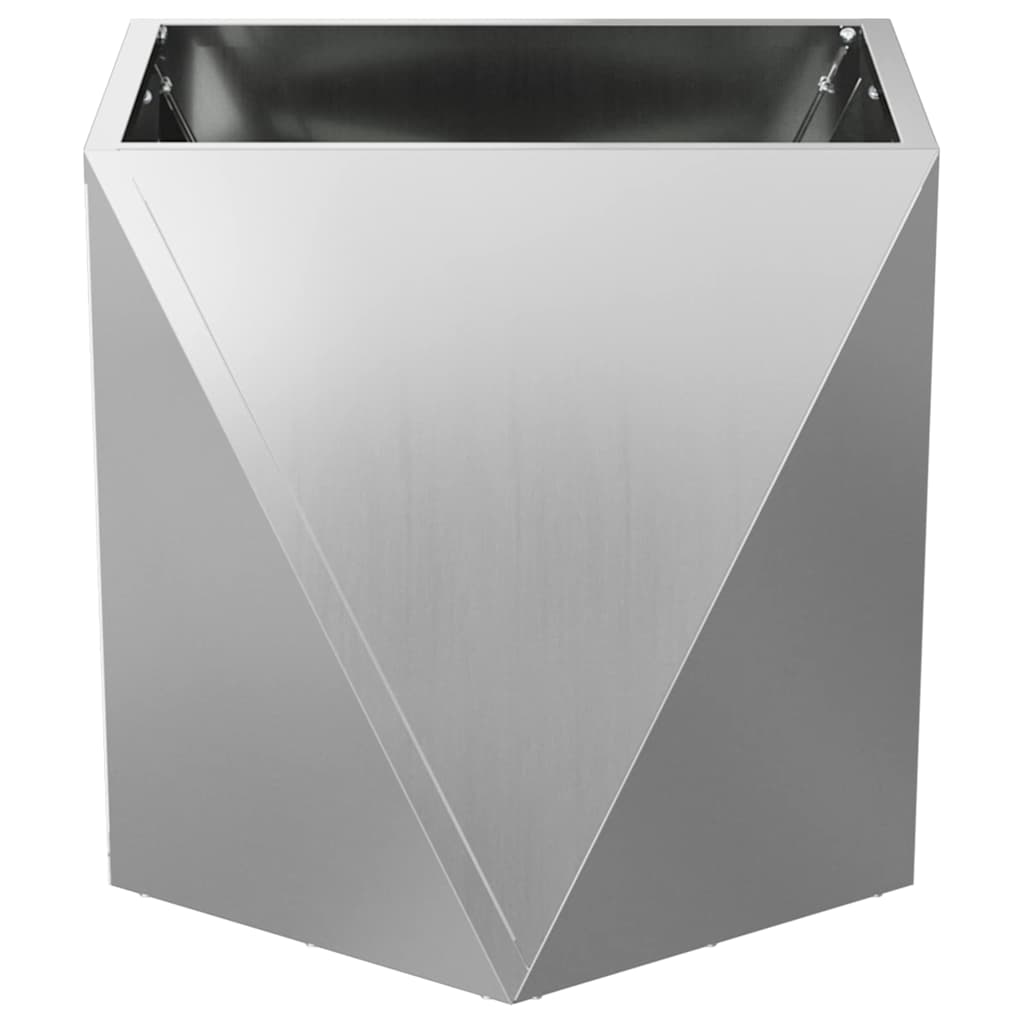 vidaXL Γλάστρα Ασημί 50 x 50 x 50 cm Επικαλυμμένος Χάλυβας