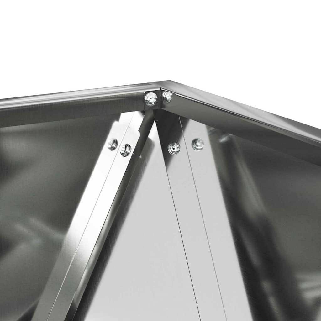 vidaXL Γλάστρα 2 pcs Ασημί 50 x 50 x 50 cm Επικαλυμμένος Χάλυβας