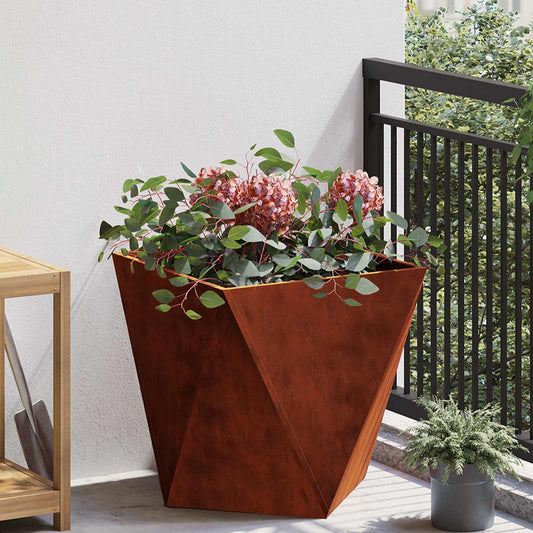 vidaXL Γλάστρα Σκ rusty 50 x 50 x 50 cm Ατσάλι Σκληρυθέν στον Αέρα
