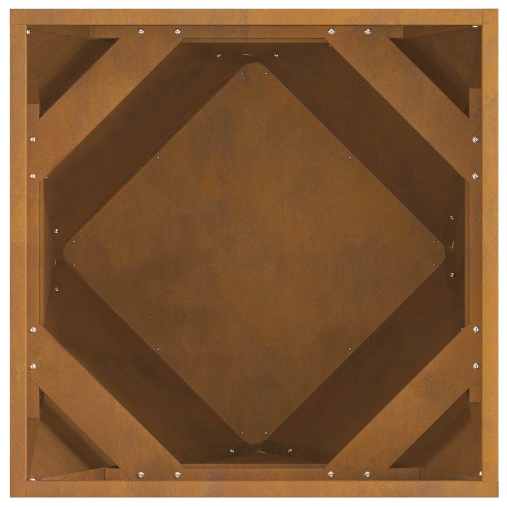 vidaXL Γλάστρα Σκ rusty 50 x 50 x 50 cm Ατσάλι Σκληρυθέν στον Αέρα
