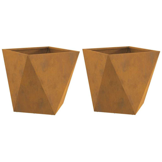 vidaXL Γλάστρα 2 pcs Σκ rusty 50 x 50 x 50 cm