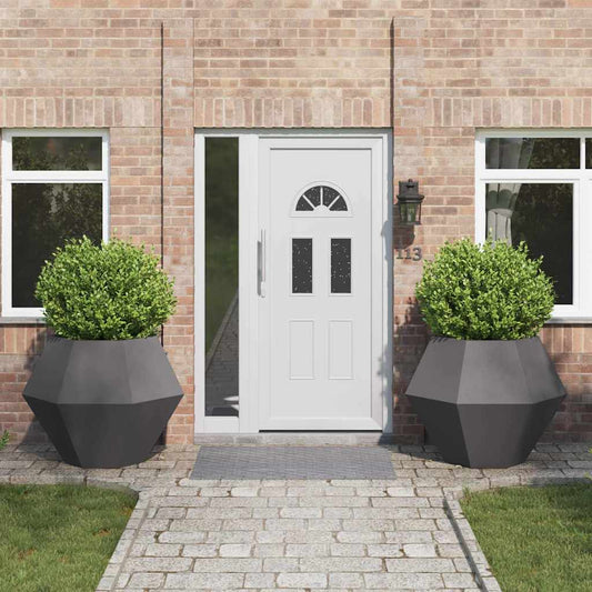 vidaXL Γλάστρα 2 pcs Μαύρο 100 x 100 x 80 εκ Ατσάλι