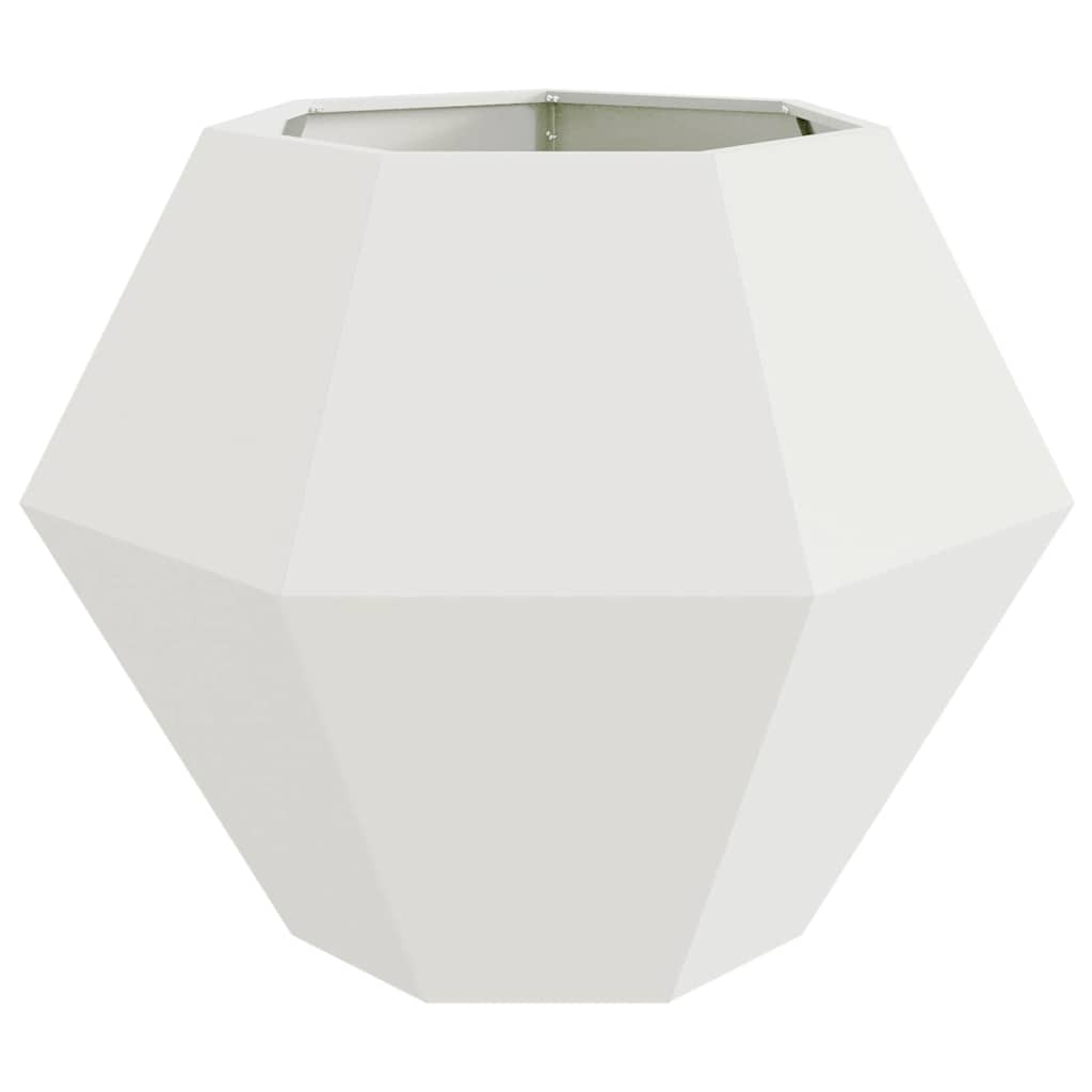 vidaXL Γλάστρα 2 pcs Λευκό 100 x 100 x 80 εκ Ατσάλι