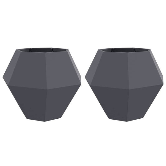 vidaXL Γλάστρα 2 pcs Ανθρακί 100 x 100 x 80 εκ Ατσάλι