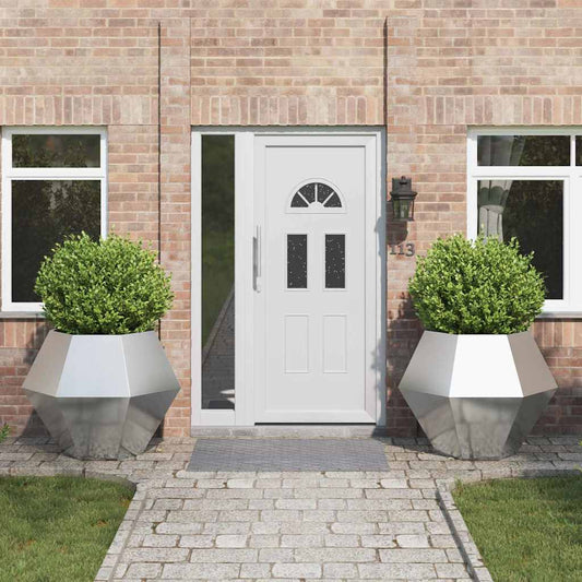 vidaXL Γλάστρα 2 pcs Ασημί 100 x 100 x 80 εκ Ανοξείδωτο ατσάλι