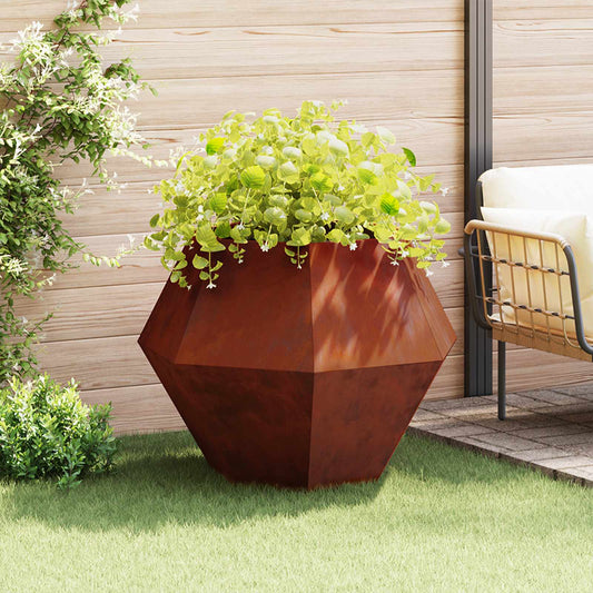 vidaXL Γλάστρα Σκ rusty 100 x 100 x 80 εκ Ατσάλι Σκληρυθέν στον Αέρα