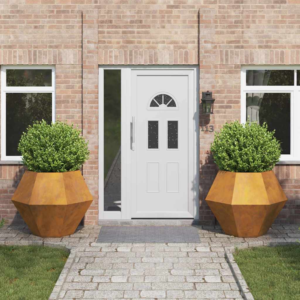 vidaXL Γλάστρα 2 pcs Σκ rusty 100 x 100 x 80 εκ